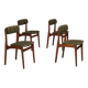 1960s, set of 4 Danish dinning chairs, solid teak wood, original condition.