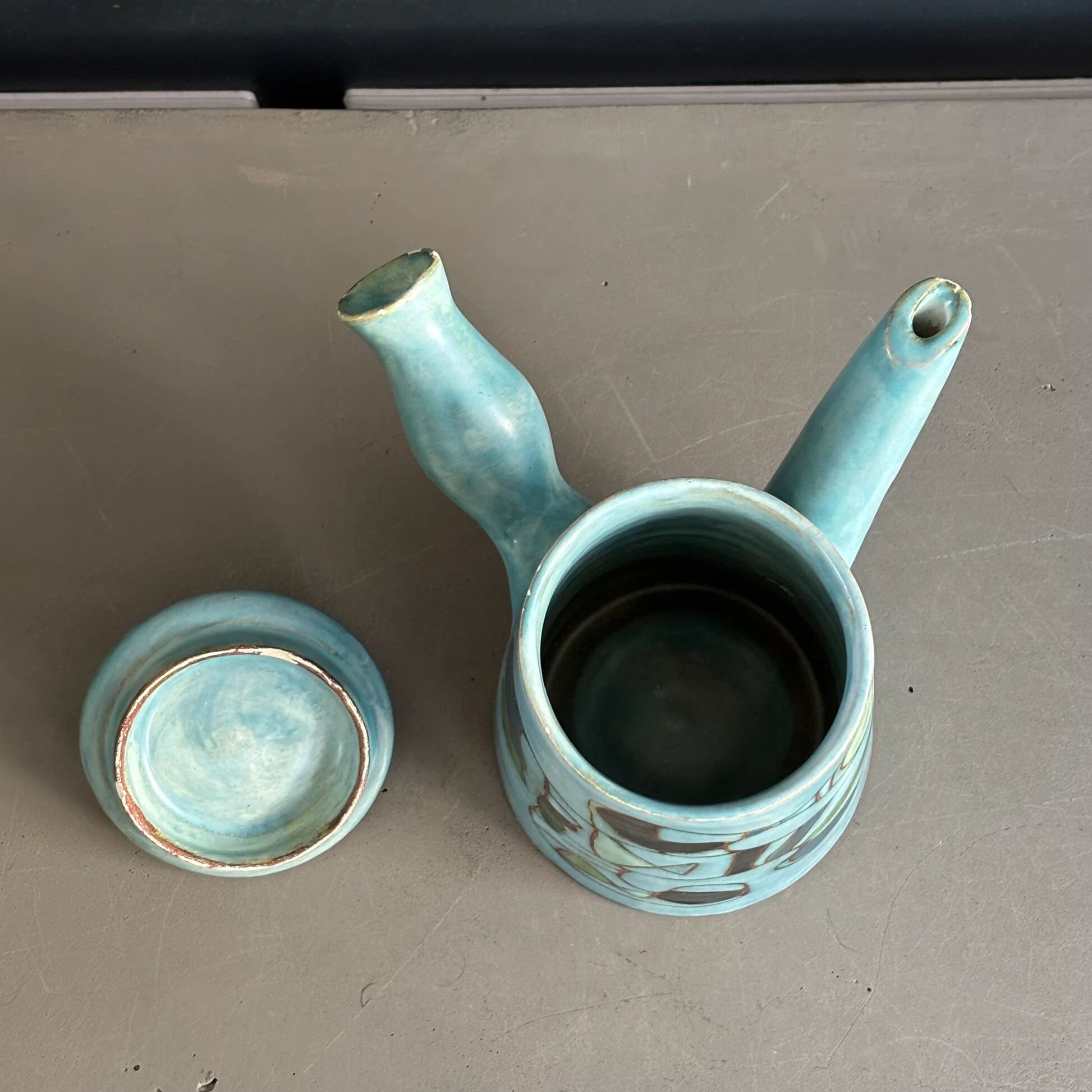 Ceramic teapot by Marie-Christine Treinen - Vallauris - Ref 1396