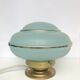 Lampe à poser en verre granite bleu et liseré doré