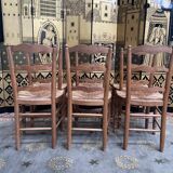 6 rustic ash mulched chairs
