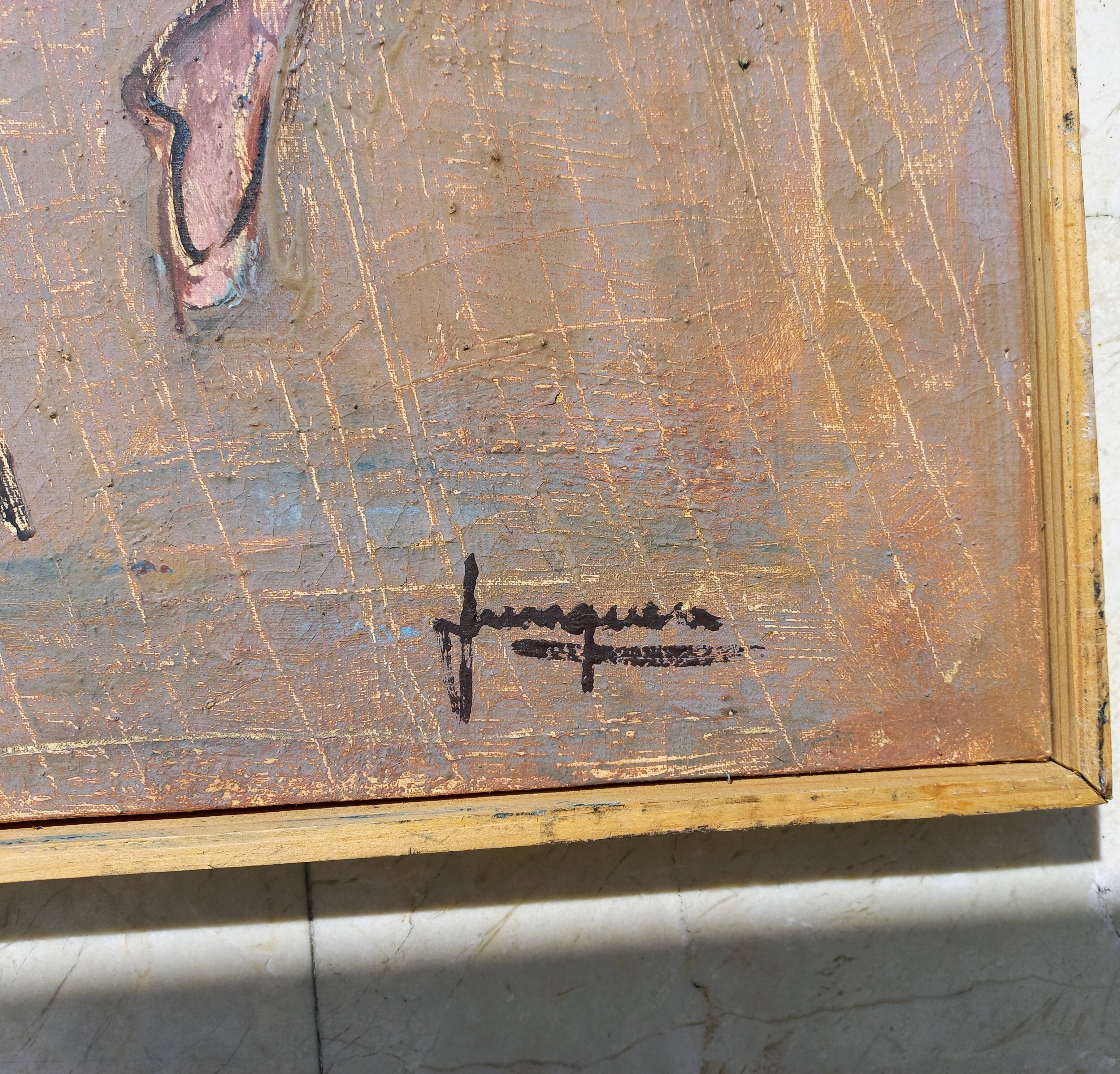 Figures nues de peinture à l’huile surréaliste