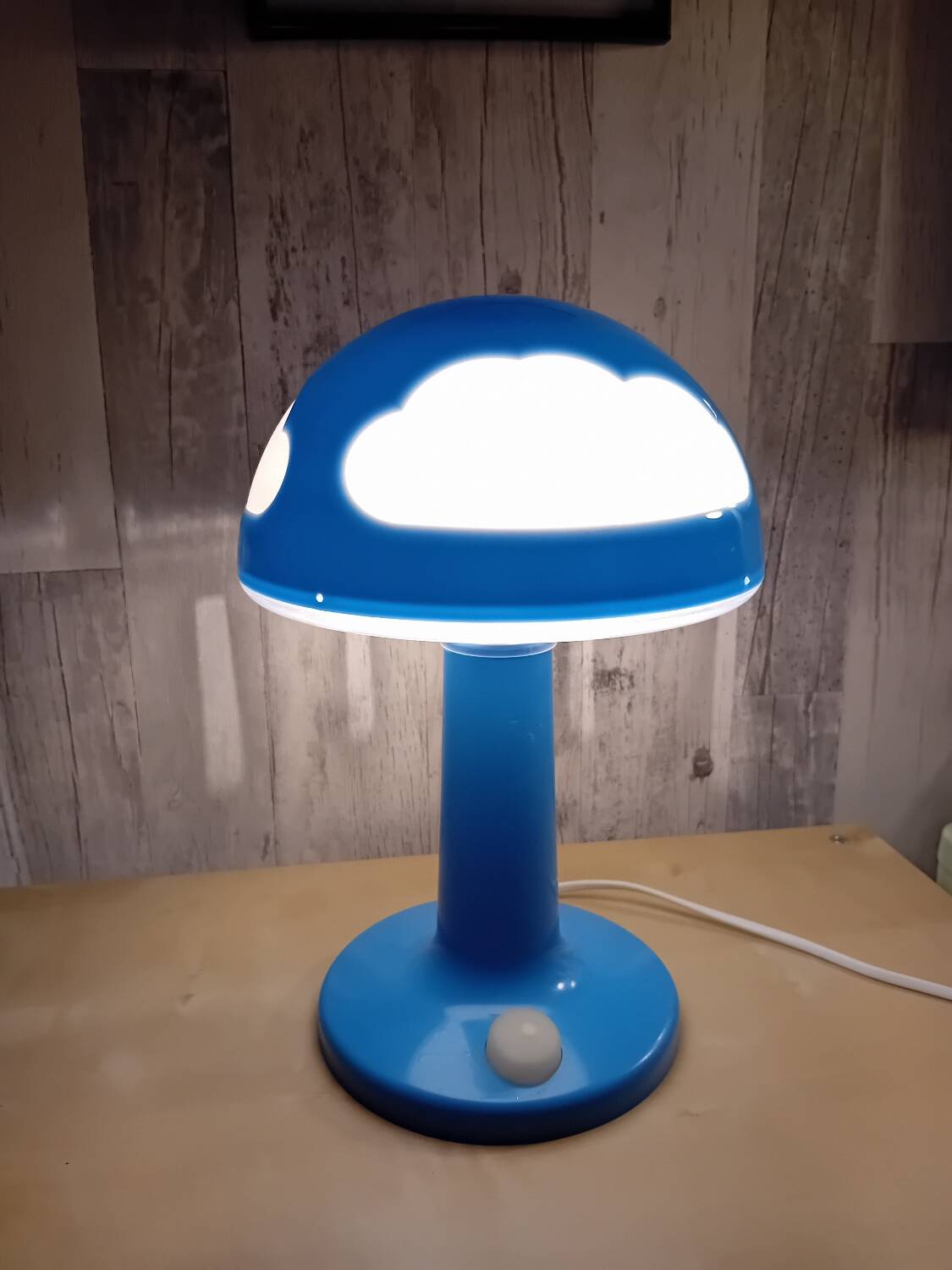 Vintage Ikea mushroom lamp Skojig blue model
