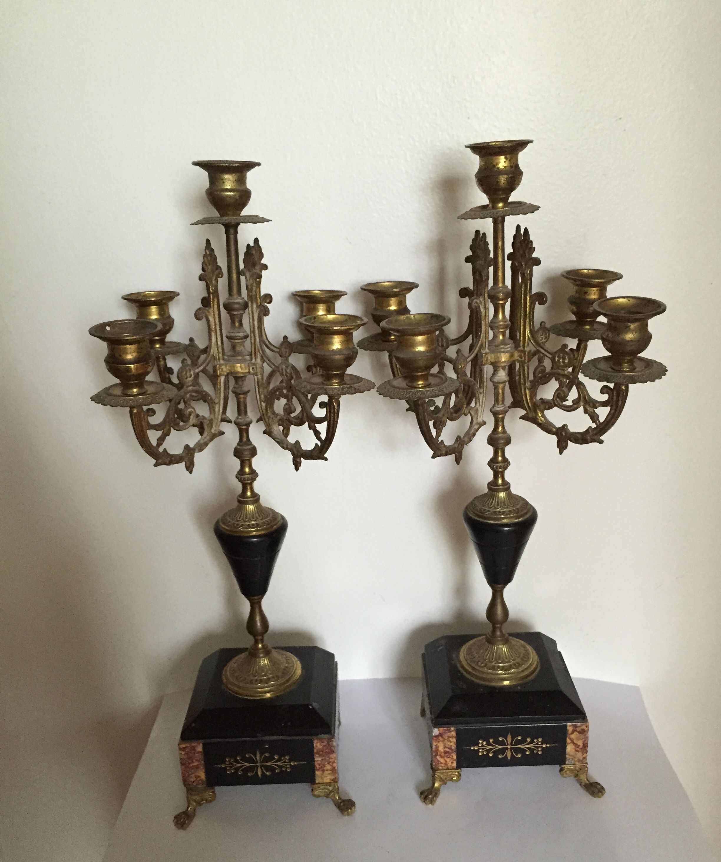 Pair of old candlesticks