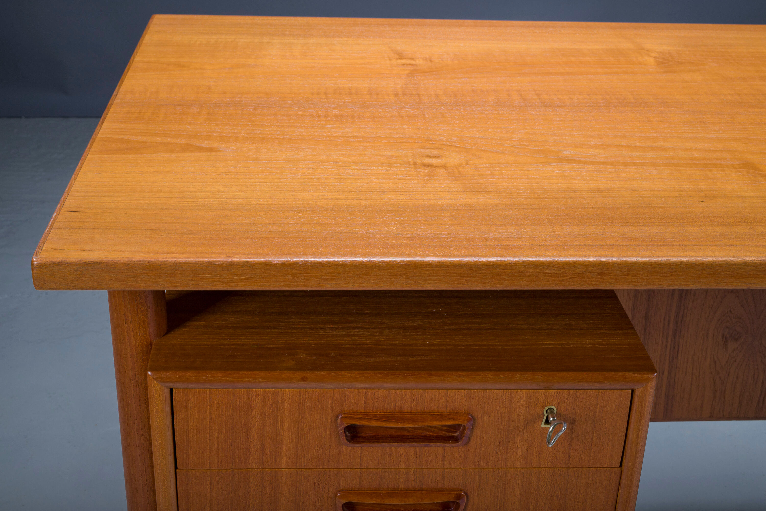 Mid-century Danish teak desk by HP Hansen, 1960s