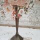 Brass candle holder high hexagonal foot
