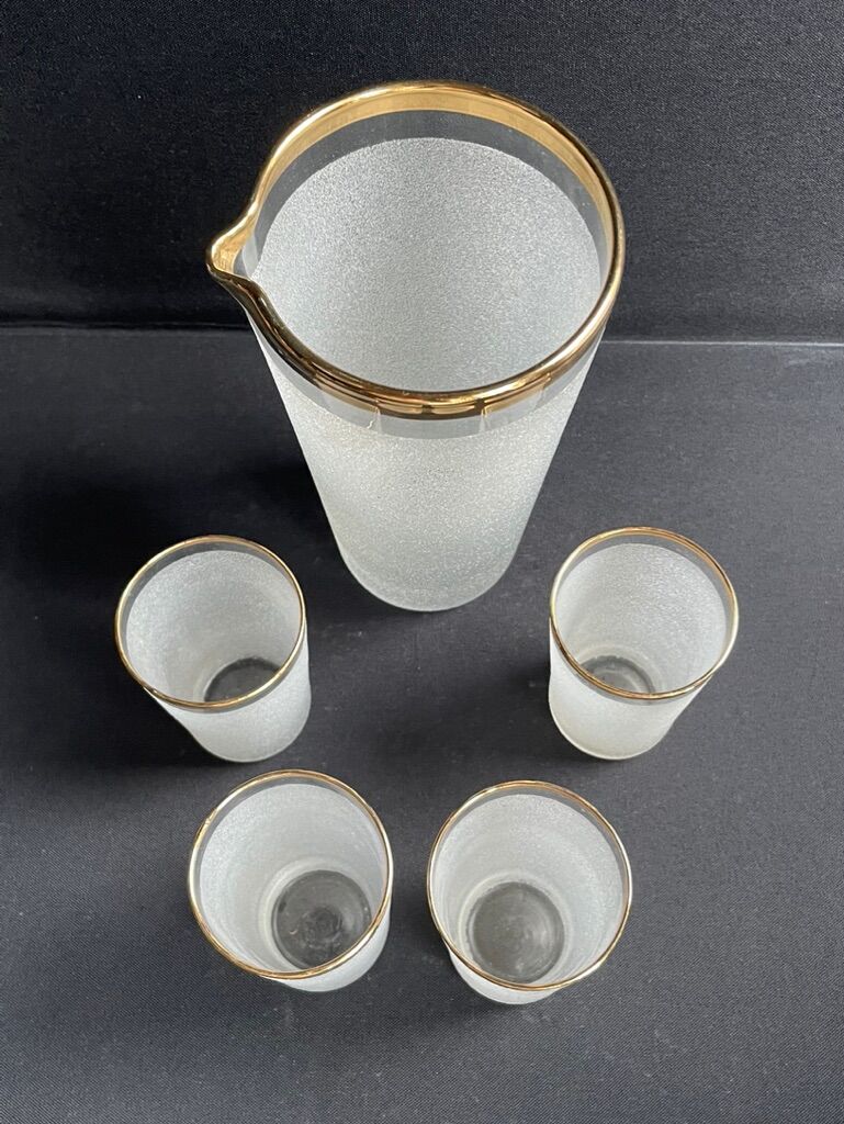 Pitcher and 4 glasses – Mid XXth