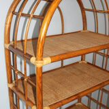 Shelves library 4 levels rattan and wicker vintage