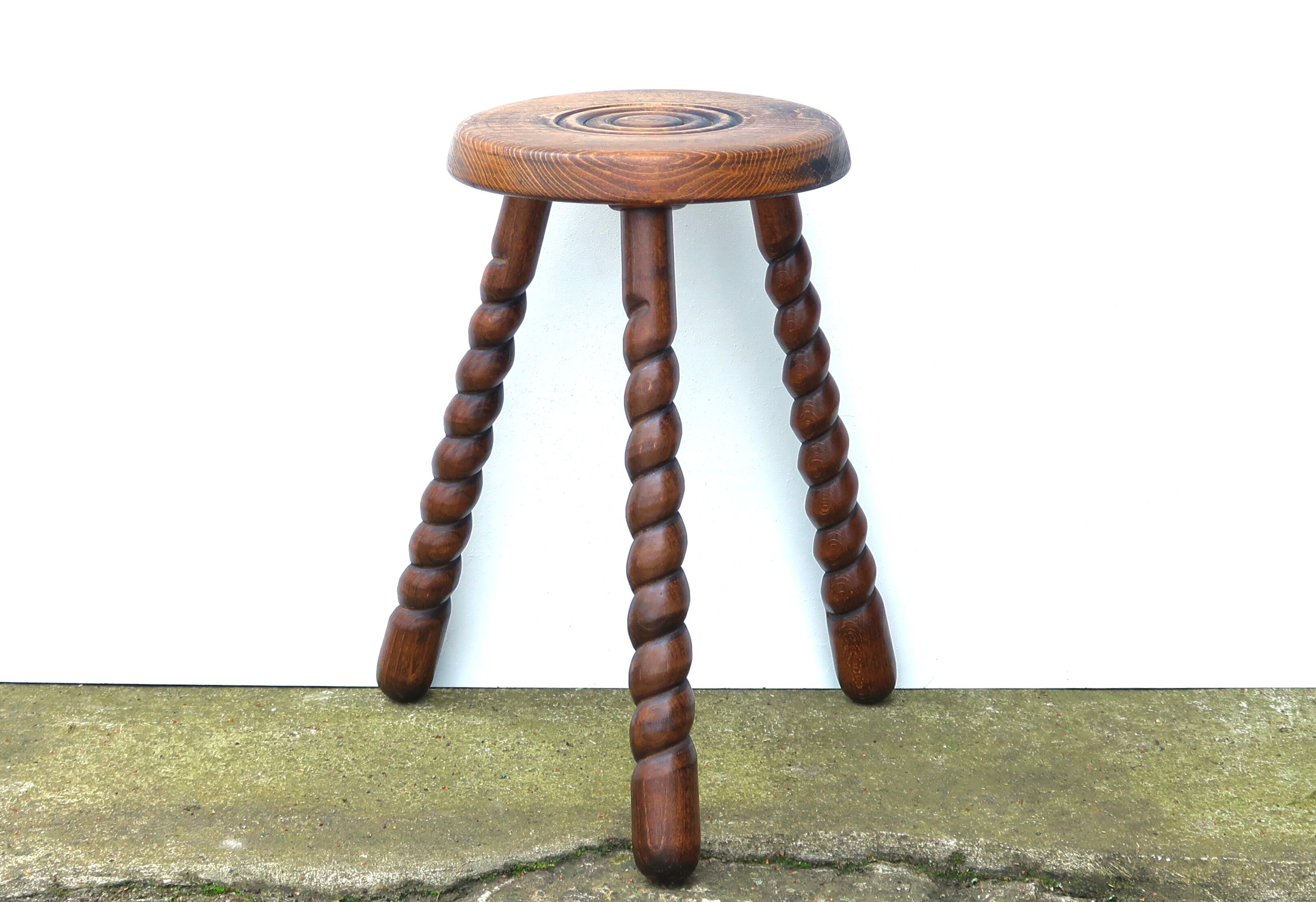 Wooden tripod stool 50s
