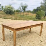 Rustic farmhouse table in solid oak with antique patina finish 200 x 90