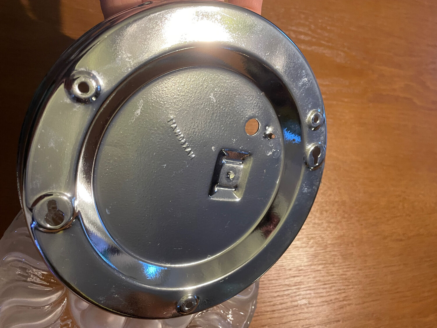 Art Deco pressed glass ceiling light Lumisec