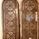 Set of 4 decorative carved glass windows from the 1900s