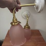 Paire d’appliques murales tulipes roses