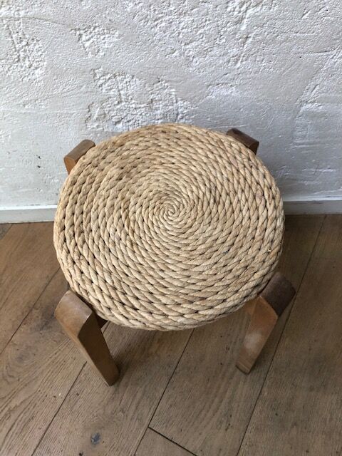 Wooden and rope stool