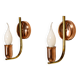Set of vintage Danish Modern Brass and Copper Wall Sconces, 1950s