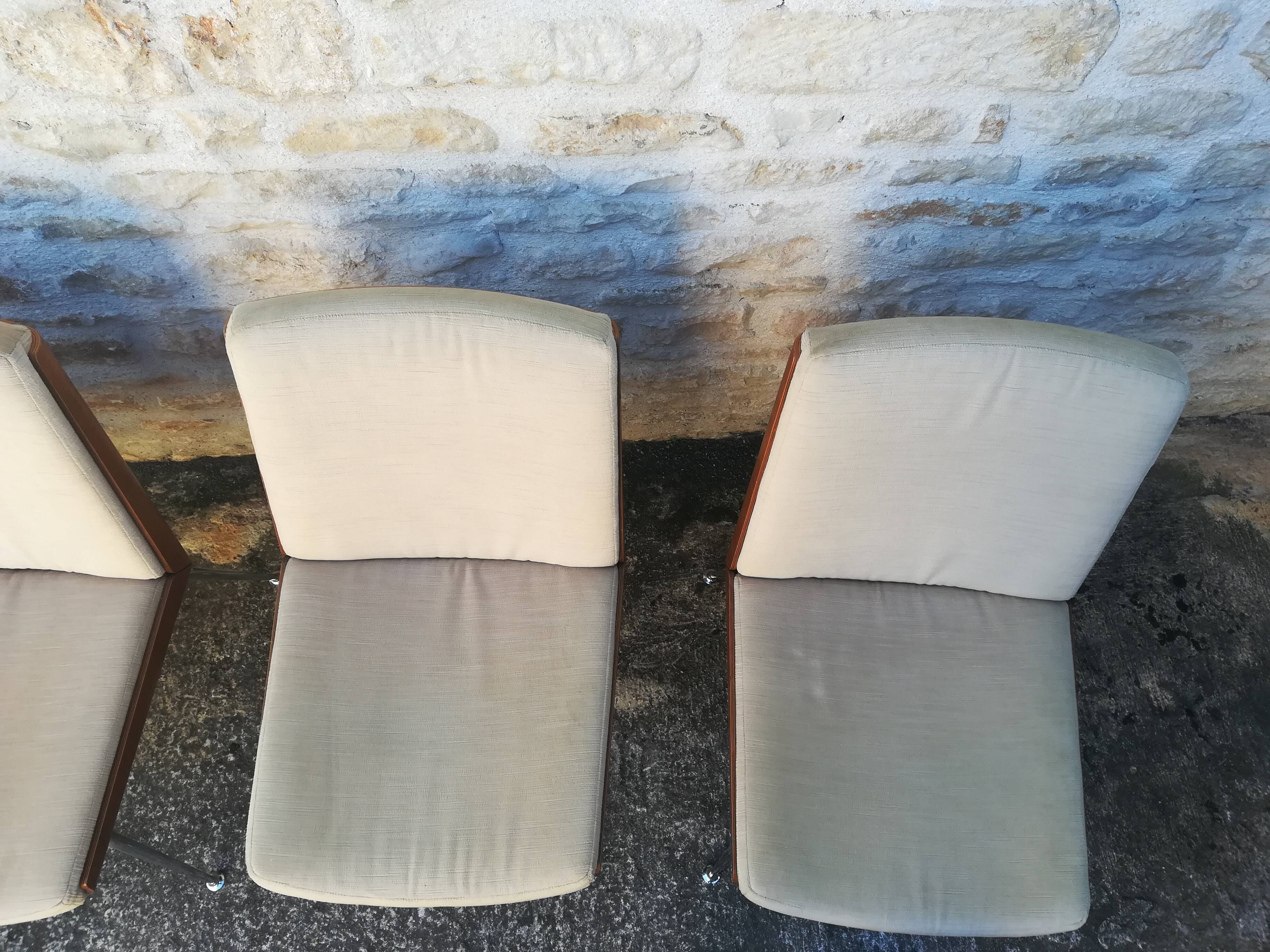 Wooden and fabric shell chairs