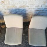 Wooden and fabric shell chairs
