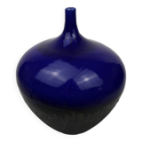 Grand vase émaillé bleu