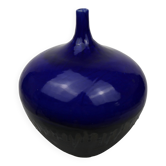 Large blue enameled vase