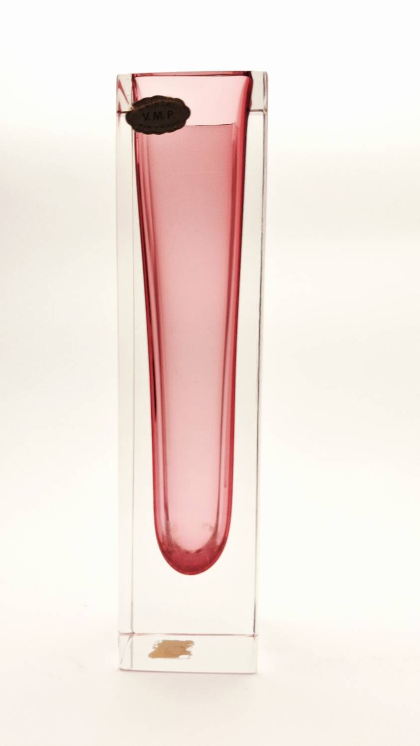 70s cubic sommerso vase