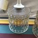 Lot of 3 suspensions ancient reflector glass molded irisé years 70 vintage