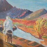 Oil on canvas landscape of the Atlas