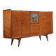 Vintage mahogany sideboard with bar compartment, 1950s-60s design.