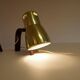 Hans-Agne Jakobsson Wall Lamps in Brass and Stained Wood, Sweden, 1970s