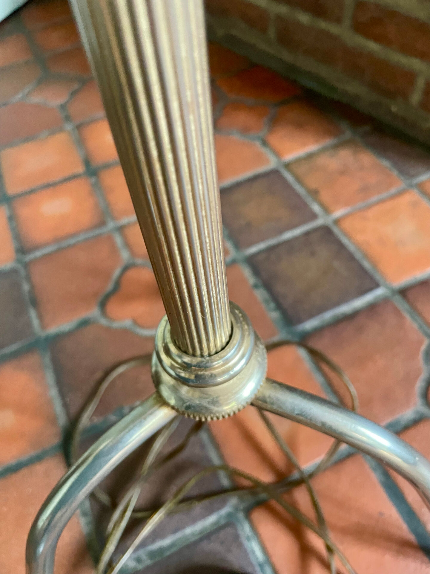 Vintage gold-plated tripod floor lamp