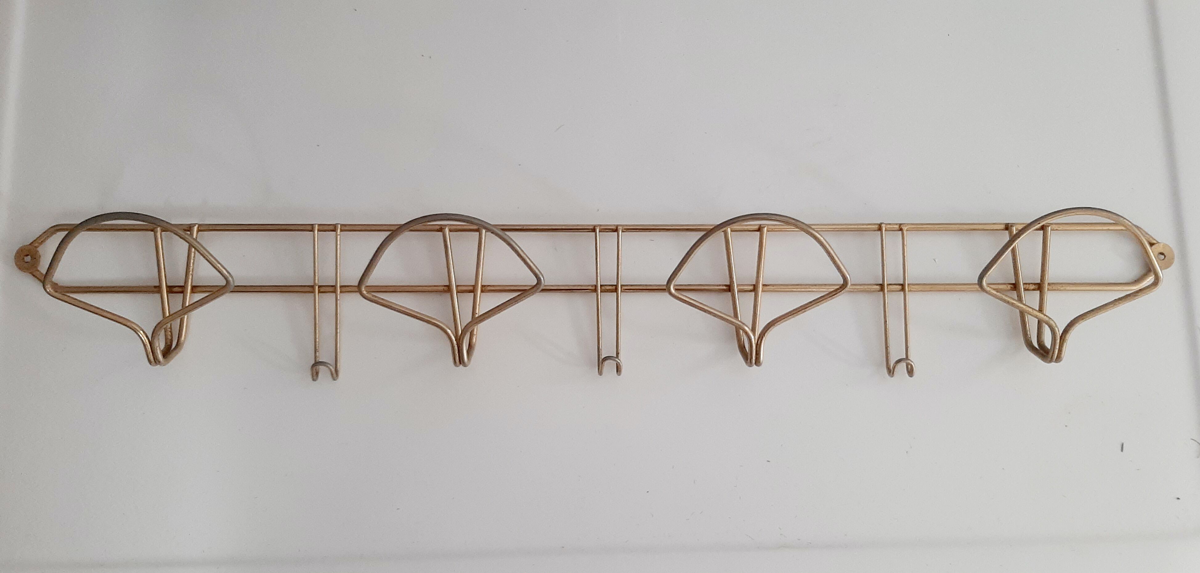 Golden wall coat rack 50s