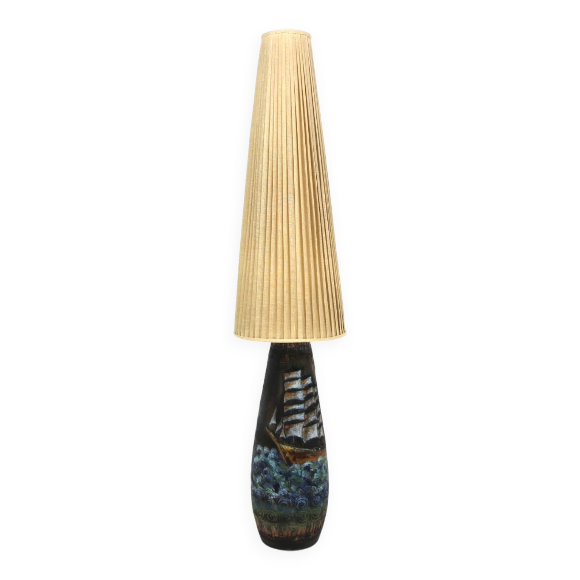 Scandinavian ceramic floor lamp, Ola Fihl, Tilgmans Keramik, Sweden, 1970