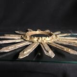 Witch bomb mirror 43 cm in convex gilded wood