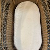 Baby rattan cradle, 1960s