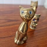 Set of 3 brass cats