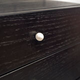 Bedside table shapes in wood and painted iron, marble details, 80s