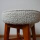 Pair of English Mid-Century Stools with Fresh Upholstery