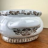 Château de Toussicourt: very important centerpiece planter in enamelled earthenware