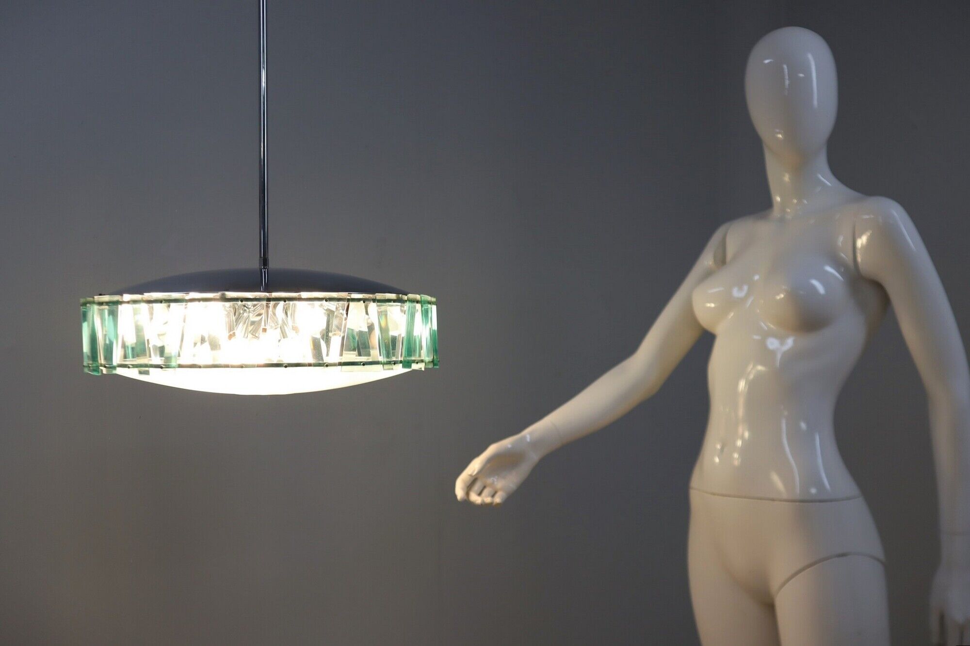 Cut glass pendant chandelier