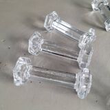 10 hexagonal glass knife holders