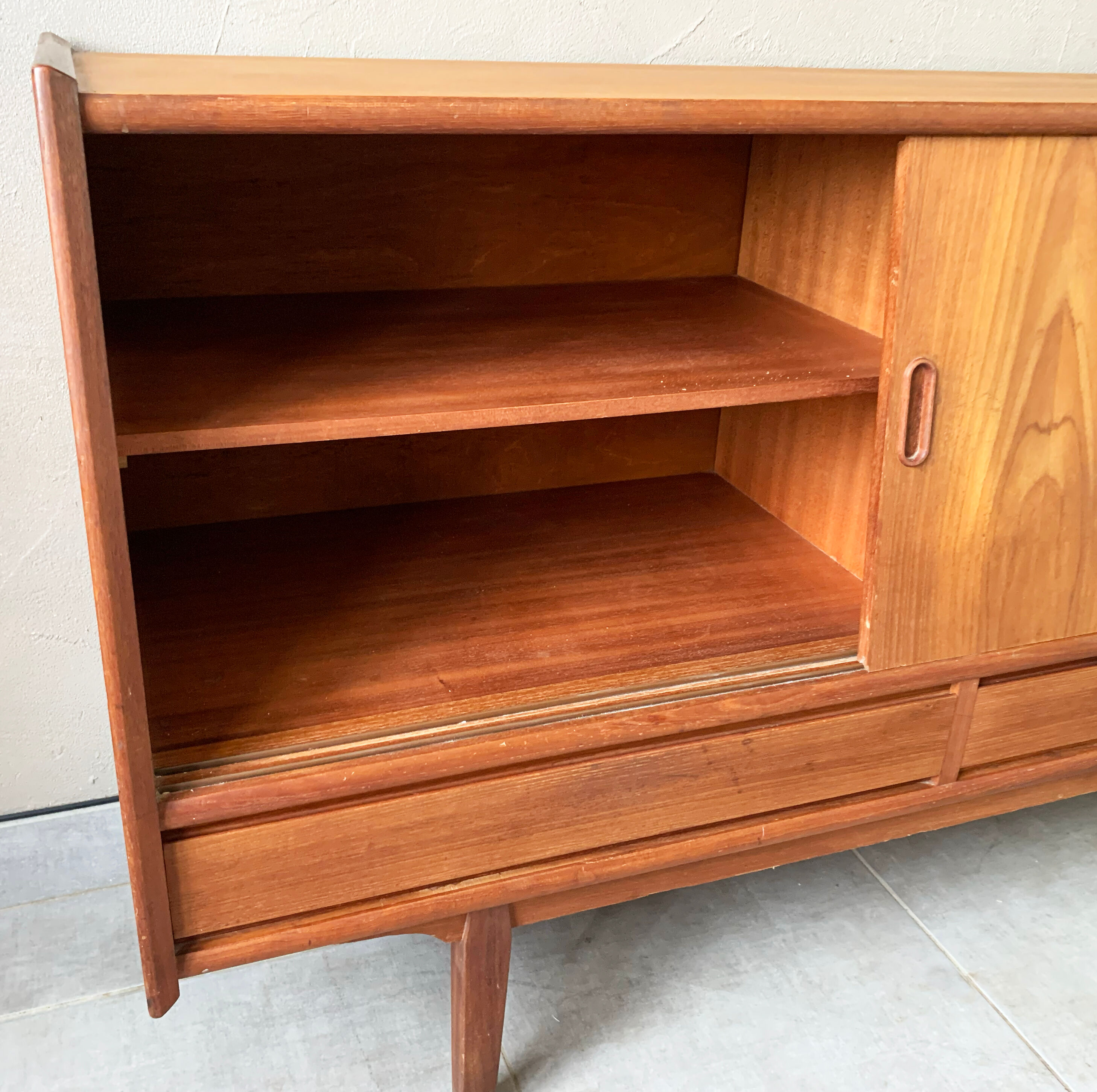 Danish vintage teak enfilade, 60s