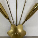 rare minimalist 33cm Brass Theatre Wall Light Sconce, Italy 1950s