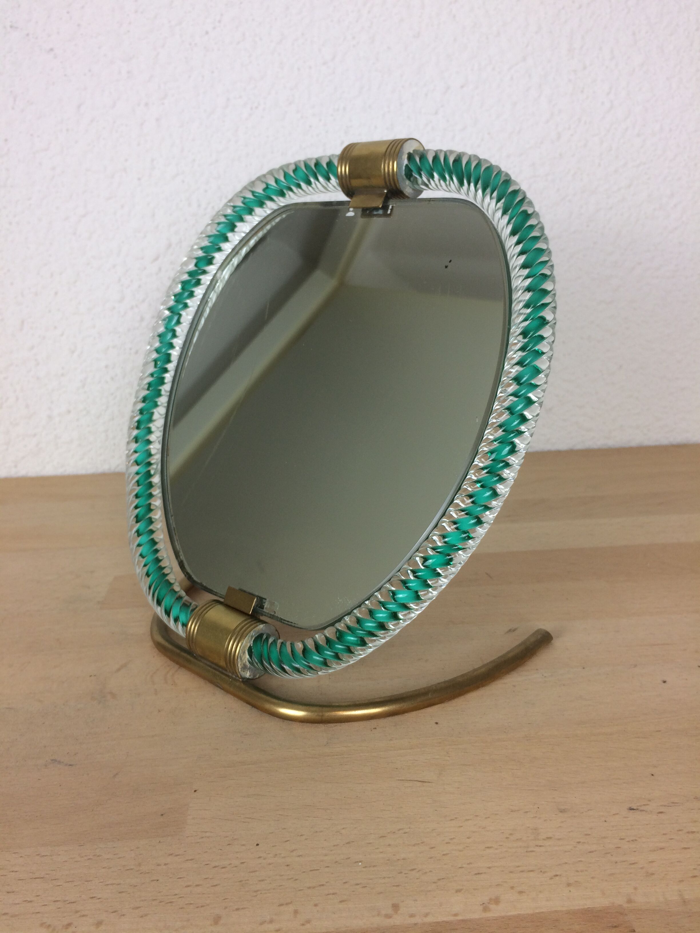 Miroir Barovier & Toso en verre de Murano, Italie - 22x23cm
