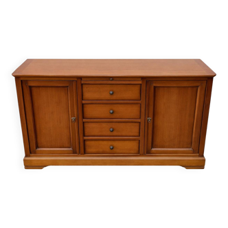 Buffet with 2 doors and 4 drawers in cherry wood, Louis Philippe style.