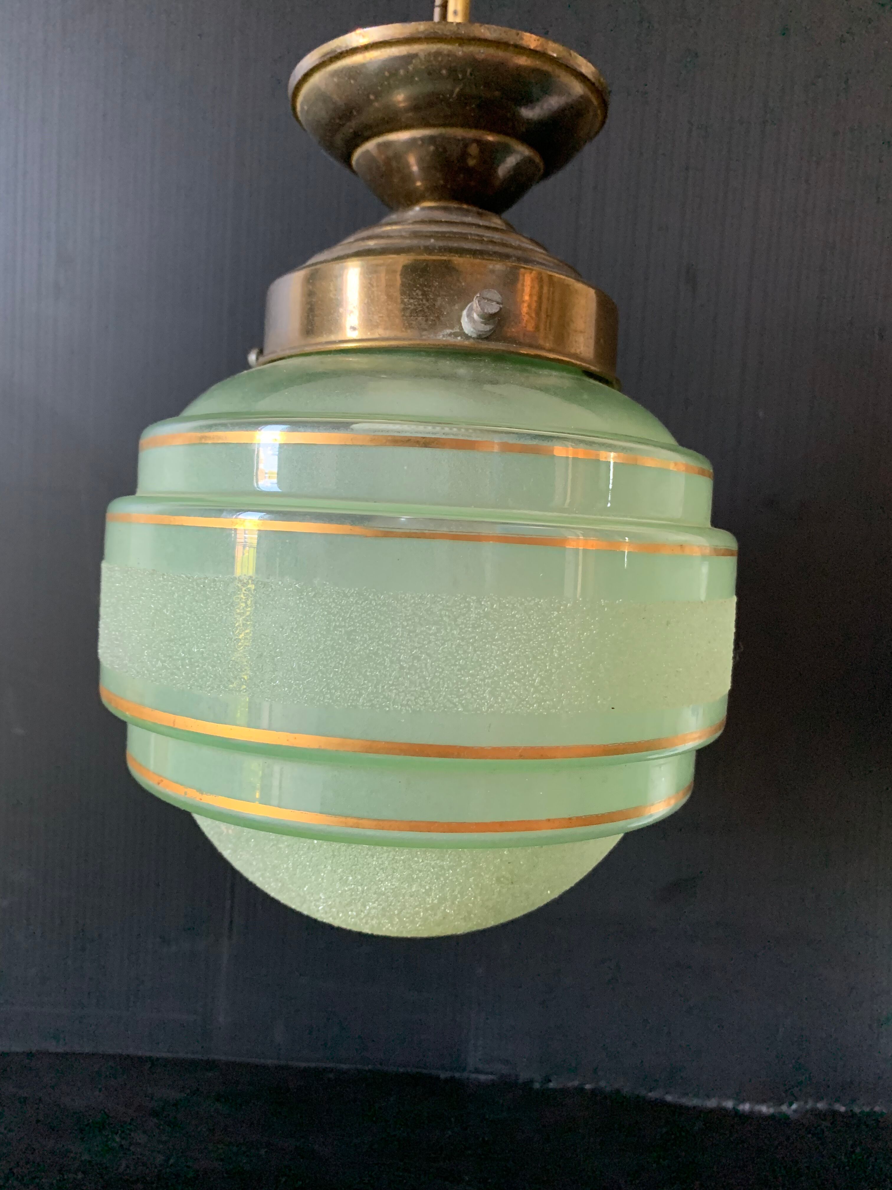 Vintage glass pendant lamp