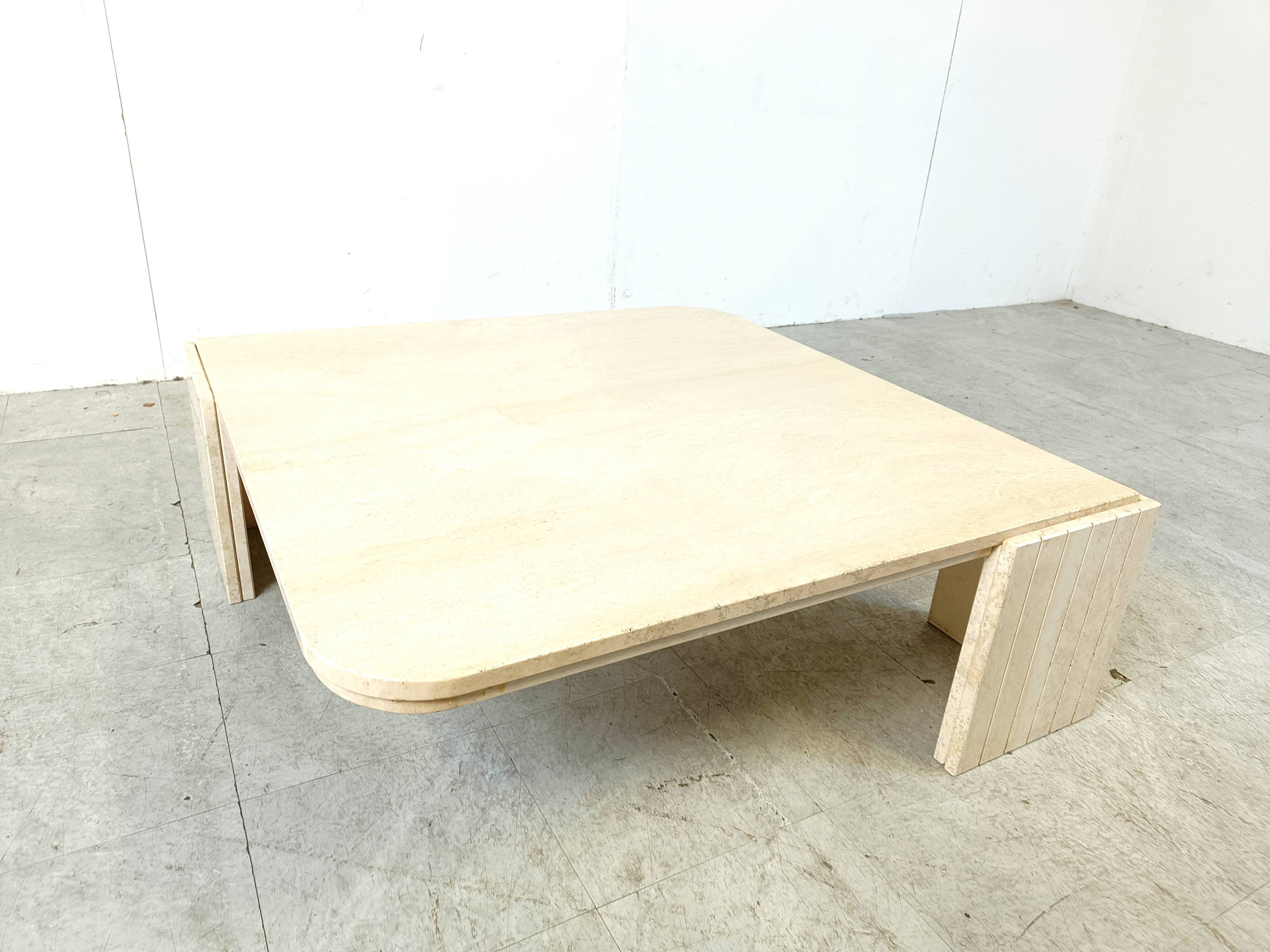 Travertine Coffee Table 1970s, Italy