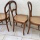3 chaises cannées de style louis Philippe