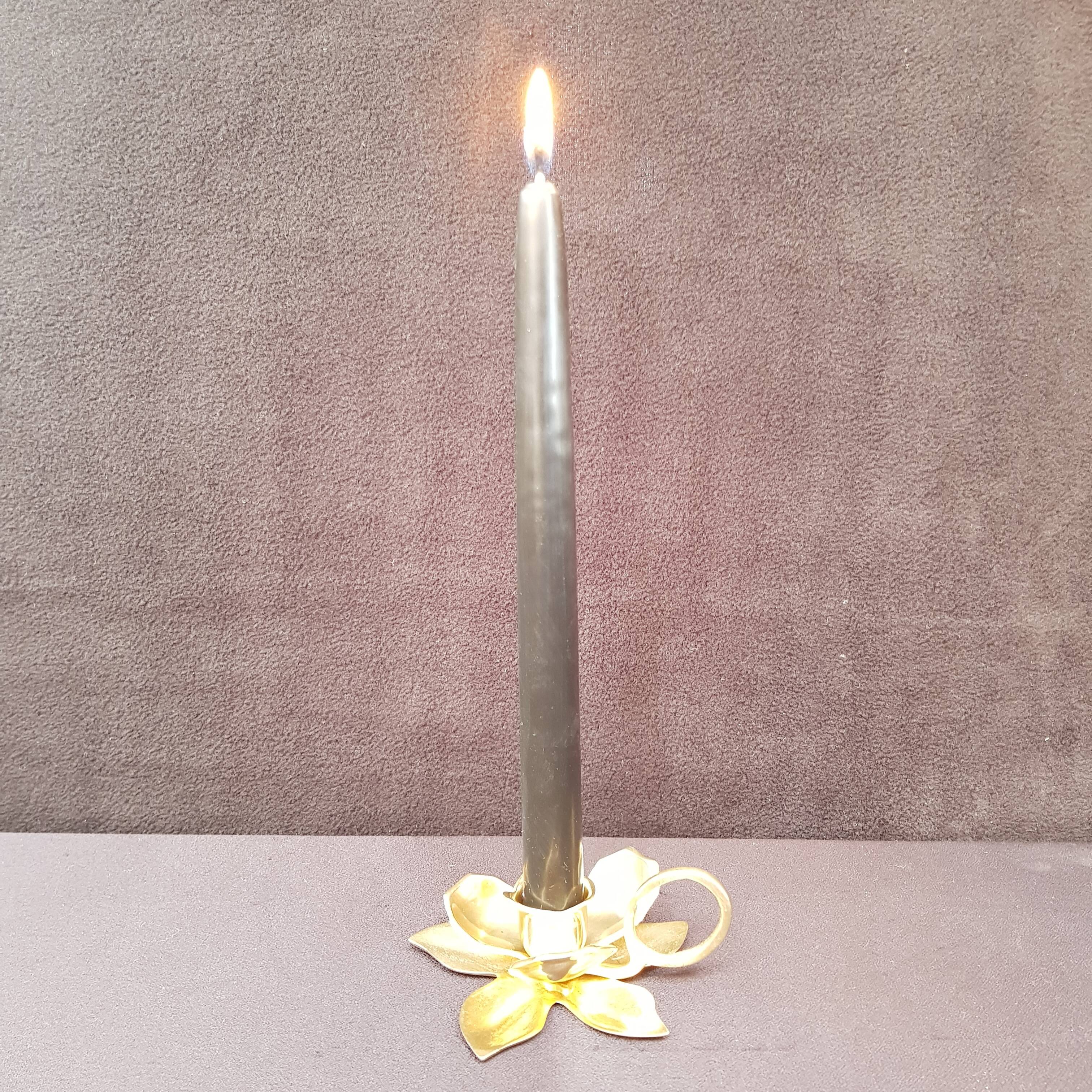 Small brass flower candle holder