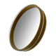 Vintage round mirror 70's fabric and metal