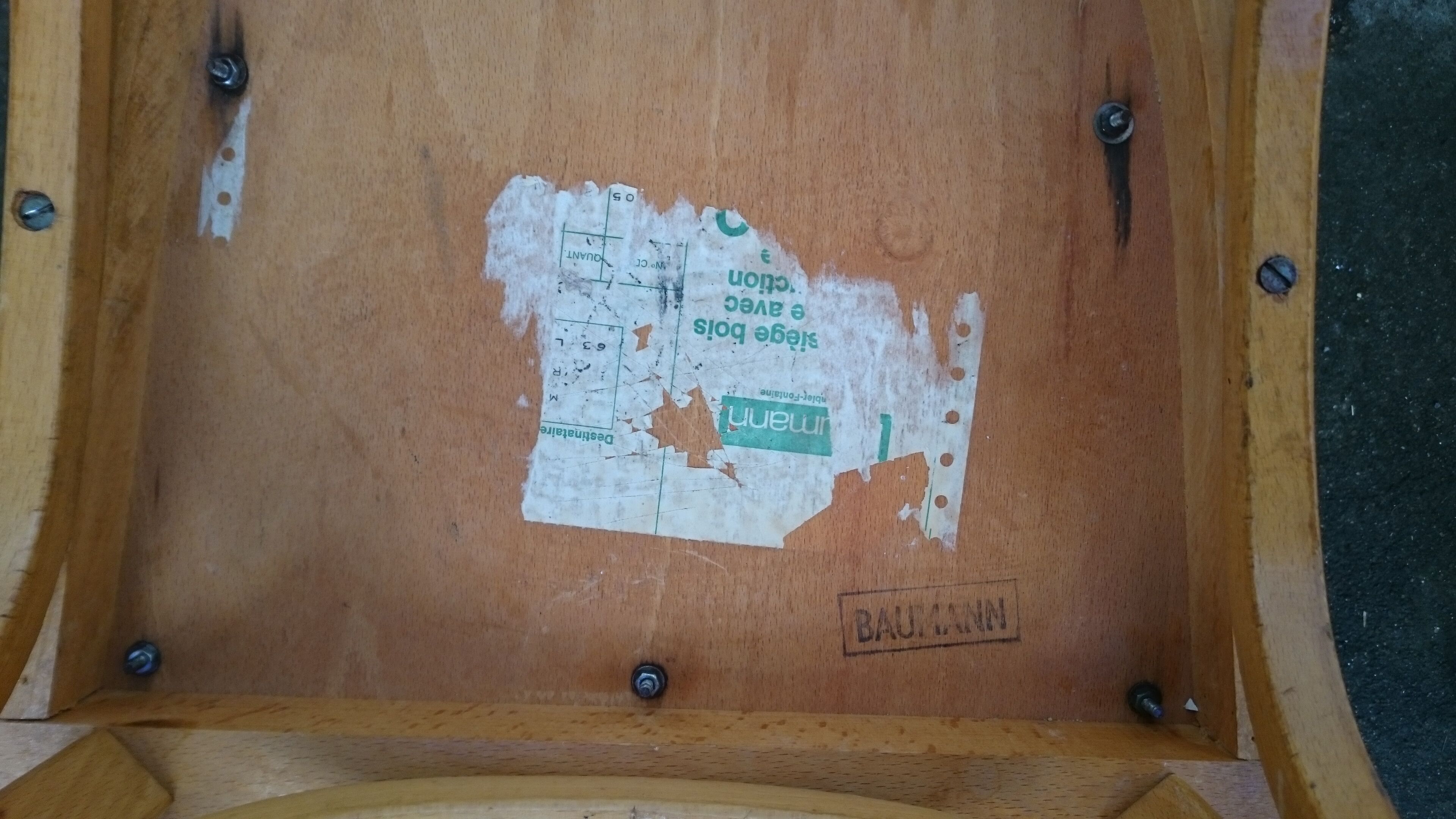 Lot of 4 red Baumann bistro chairs