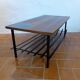 Coffee table in ceramic wood and metal vintage 1960.