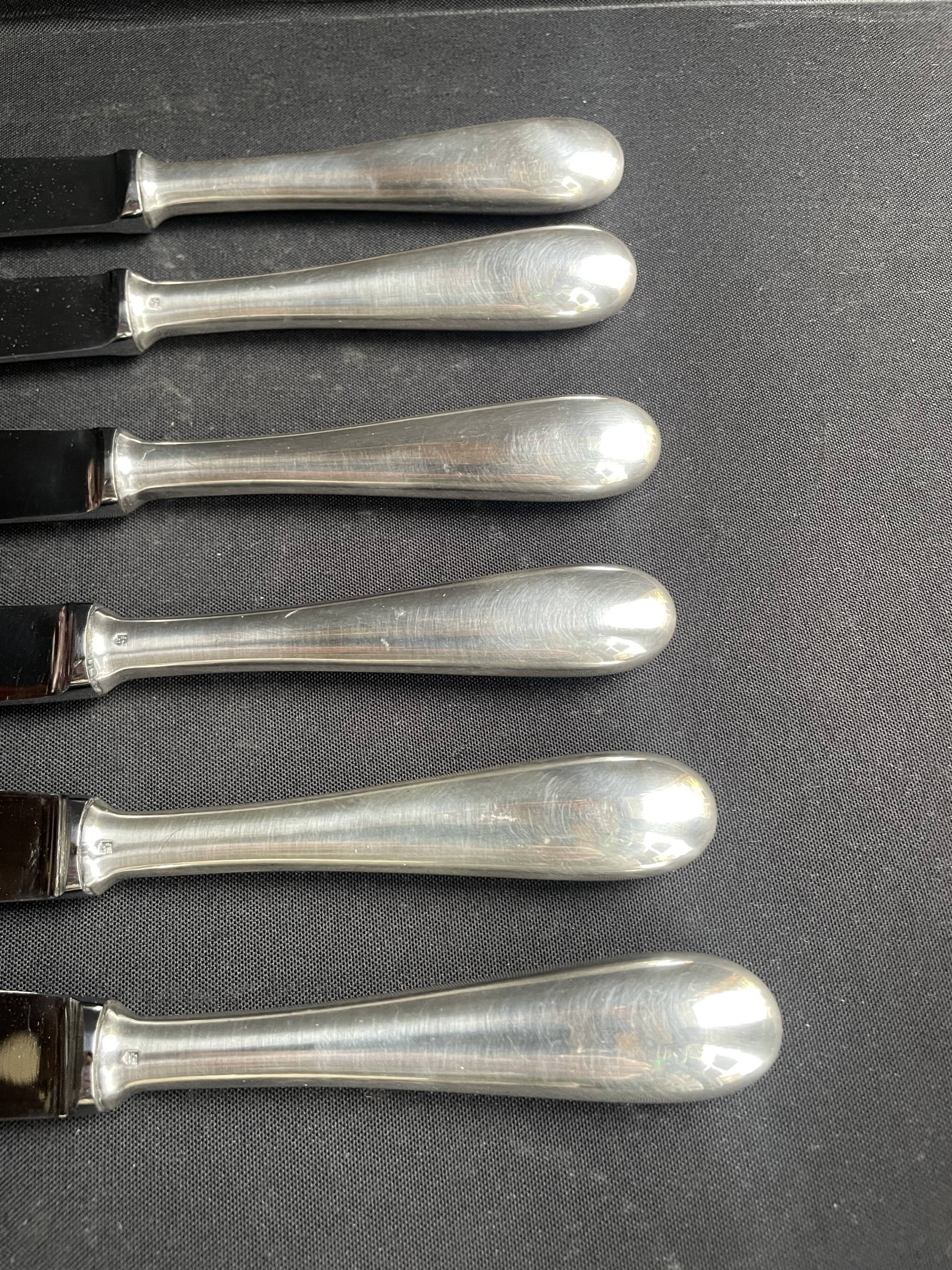 6 table knives – Silver plated – Frionnet François et Cie